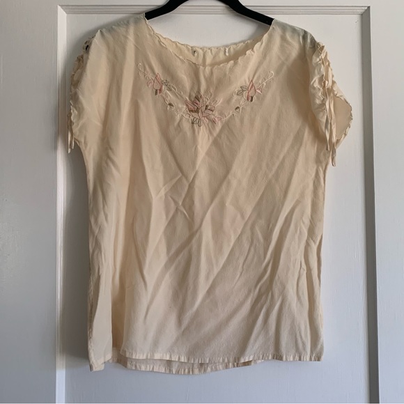 Vintage silk embroidered blouse Doen Style - Picture 2 of 9